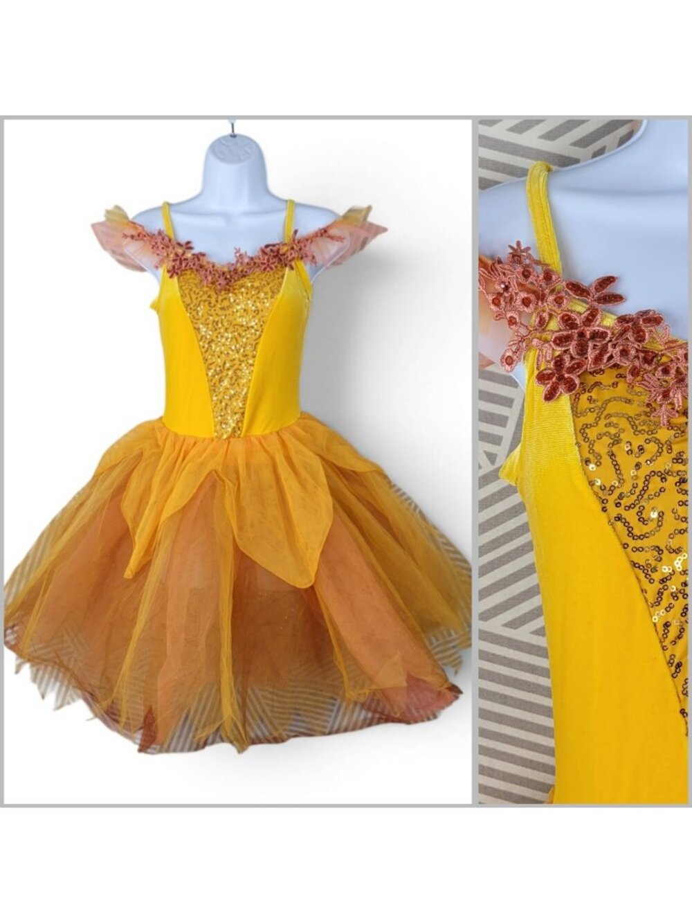 WEISSMAN Dance Costume SA Adult Small Velvet Princess Fairy Iridessa Sequin